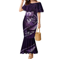 Personalised All Purple New Zealand Darts Mermaid Dress Aoteroa Fern Maori Galaxy Style LT14 Women Purple - Polynesian Pride