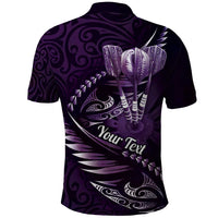 Personalised All Purple New Zealand Darts Polo Shirt Aoteroa Fern Maori Galaxy Style LT14 - Polynesian Pride