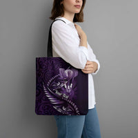 Personalised All Purple New Zealand Darts Tote Bag Aoteroa Fern Maori Galaxy Style LT14 - Polynesian Pride