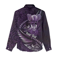 Personalised All Purple New Zealand Darts Women Casual Shirt Aoteroa Fern Maori Galaxy Style LT14 - Polynesian Pride