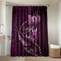 Personalised All Pink New Zealand Darts Bathroom Set Aoteroa Fern Maori Galaxy Style - Polynesian Pride
