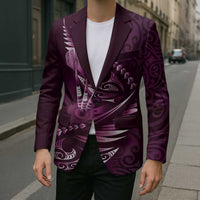 Personalised All Pink New Zealand Darts Blazer Aoteroa Fern Maori Galaxy Style - Polynesian Pride