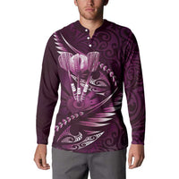 Personalised All Pink New Zealand Darts Button Sweatshirt Aoteroa Fern Maori Galaxy Style LT14 - Polynesian Pride
