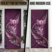 Personalised All Pink New Zealand Darts Door Cover Aoteroa Fern Maori Galaxy Style LT14 - Polynesian Pride