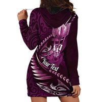 Personalised All Pink New Zealand Darts Hoodie Dress Aoteroa Fern Maori Galaxy Style