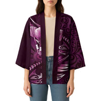 Personalised All Pink New Zealand Darts Kimono Aoteroa Fern Maori Galaxy Style - Polynesian Pride