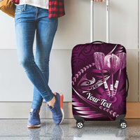 Personalised All Pink New Zealand Darts Luggage Cover Aoteroa Fern Maori Galaxy Style LT14 - Polynesian Pride