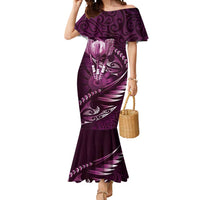 Personalised All Pink New Zealand Darts Mermaid Dress Aoteroa Fern Maori Galaxy Style LT14 Women Pink - Polynesian Pride