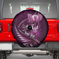 Personalised All Pink New Zealand Darts Spare Tire Cover Aoteroa Fern Maori Galaxy Style LT14 - Polynesian Pride