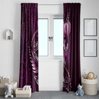 Personalised All Pink New Zealand Darts Window Curtain Aoteroa Fern Maori Galaxy Style