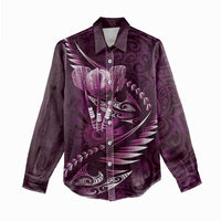 Personalised All Pink New Zealand Darts Women Casual Shirt Aoteroa Fern Maori Galaxy Style LT14 - Polynesian Pride