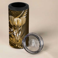 All Gold New Zealand Darts 4 in 1 Can Cooler Tumbler Aoteroa Fern Maori Galaxy Style LT14 - Polynesian Pride