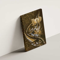 Personalised All Gold New Zealand Darts Canvas Wall Art Aoteroa Fern Maori Galaxy Style