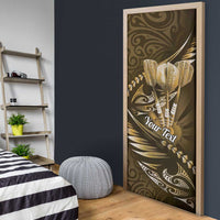 Personalised All Gold New Zealand Darts Door Cover Aoteroa Fern Maori Galaxy Style LT14 - Polynesian Pride