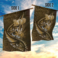Personalised All Gold New Zealand Darts Garden Flag Aoteroa Fern Maori Galaxy Style LT14 - Polynesian Pride