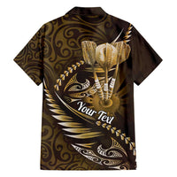 Personalised All Gold New Zealand Darts Hawaiian Shirt Aoteroa Fern Maori Galaxy Style LT14 - Polynesian Pride