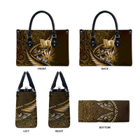 Personalised All Gold New Zealand Darts Leather Bag Aoteroa Fern Maori Galaxy Style - Polynesian Pride