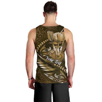 Personalised All Gold New Zealand Darts Men Tank Top Aoteroa Fern Maori Galaxy Style LT14 - Polynesian Pride