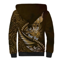 Personalised All Gold New Zealand Darts Sherpa Hoodie Aoteroa Fern Maori Galaxy Style LT14 - Polynesian Pride