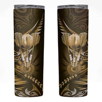 All Gold New Zealand Darts Skinny Tumbler Aoteroa Fern Maori Galaxy Style LT14 Gold - Polynesian Pride