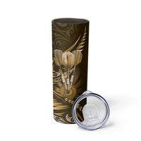 All Gold New Zealand Darts Skinny Tumbler Aoteroa Fern Maori Galaxy Style LT14 - Polynesian Pride