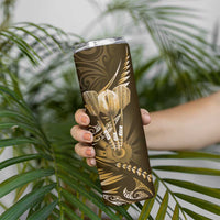 All Gold New Zealand Darts Skinny Tumbler Aoteroa Fern Maori Galaxy Style LT14 - Polynesian Pride