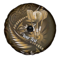 Personalised All Gold New Zealand Darts Spare Tire Cover Aoteroa Fern Maori Galaxy Style LT14 - Polynesian Pride