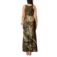 Personalised All Gold New Zealand Darts Tank Maxi Dress Aoteroa Fern Maori Galaxy Style LT14 - Polynesian Pride