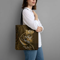 Personalised All Gold New Zealand Darts Tote Bag Aoteroa Fern Maori Galaxy Style - Polynesian Pride
