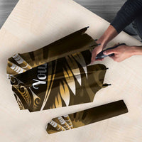 Personalised All Gold New Zealand Darts Umbrella Aoteroa Fern Maori Galaxy Style - Polynesian Pride