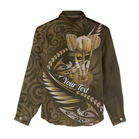Personalised All Gold New Zealand Darts Women Casual Shirt Aoteroa Fern Maori Galaxy Style LT14 - Polynesian Pride