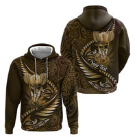 Personalised All Gold New Zealand Darts Zip Hoodie Aoteroa Fern Maori Galaxy Style LT14 - Polynesian Pride