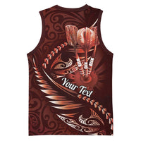 Personalised All Red New Zealand Darts Basketball Jersey Aoteroa Fern Maori Galaxy Style LT14 - Polynesian Pride