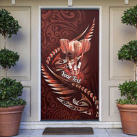 Personalised All Red New Zealand Darts Door Cover Aoteroa Fern Maori Galaxy Style LT14 Red - Polynesian Pride