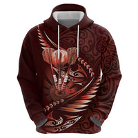 Personalised All Red New Zealand Darts Hoodie Aoteroa Fern Maori Galaxy Style LT14 - Polynesian Pride