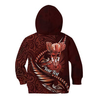 Personalised All Red New Zealand Darts Kid Hoodie Aoteroa Fern Maori Galaxy Style LT14 - Polynesian Pride