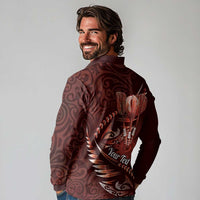 Personalised All Red New Zealand Darts Long Sleeve Polo Shirt Aoteroa Fern Maori Galaxy Style LT14 - Polynesian Pride