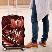 Personalised All Red New Zealand Darts Luggage Cover Aoteroa Fern Maori Galaxy Style LT14 Red - Polynesian Pride
