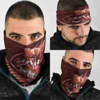 Personalised All Red New Zealand Darts Neck Gaiter Aoteroa Fern Maori Galaxy Style - Polynesian Pride
