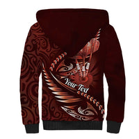 Personalised All Red New Zealand Darts Sherpa Hoodie Aoteroa Fern Maori Galaxy Style LT14 - Polynesian Pride