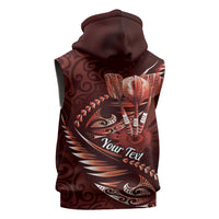 Personalised All Red New Zealand Darts Sleeveless Zip Hoodie Aoteroa Fern Maori Galaxy Style LT14 - Polynesian Pride