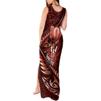 Personalised All Red New Zealand Darts Tank Maxi Dress Aoteroa Fern Maori Galaxy Style LT14 - Polynesian Pride