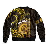 Personalised Hawaii Mililani High School Sleeve Zip Bomber Jacket Polynesian Kakau Pattern LT14 - Polynesian Pride