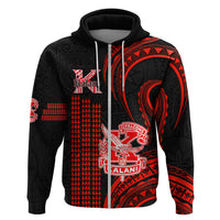 Custom Hawaii Kalani High School Hoodie Polynesian Kakau Pattern LT14 Zip Hoodie Red - Polynesian Pride