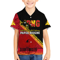 Papua New Guinea Family Matching Off Shoulder Maxi Dress and Hawaiian Shirt Independen Stet bilong Papua Niugini Unique Version LT14 Son's Shirt Red - Polynesian Pride