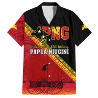 Papua New Guinea Family Matching Summer Maxi Dress and Hawaiian Shirt Independen Stet bilong Papua Niugini Unique Version LT14 Dad's Shirt - Short Sleeve Red - Polynesian Pride