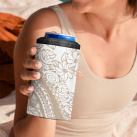 Polynesia 4 in 1 Can Cooler Tumbler Polynesian Tropical Flowers Begie Pastel Vibes