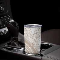 Polynesia Tumbler Cup Polynesian Tropical Flowers Begie Pastel Vibes