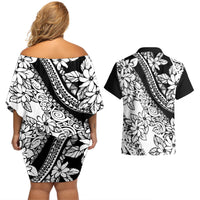 polynesia-couples-matching-off-shoulder-short-dress-and-hawaiian-shirt-polynesian-tropical-flowers-black-pastel-vibes