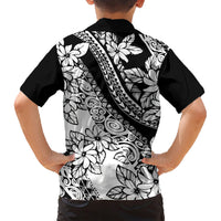 Polynesia Family Matching Short Sleeve Bodycon Dress and Hawaiian Shirt Polynesian Tropical Flowers Black Pastel Vibes LT14 - Polynesian Pride